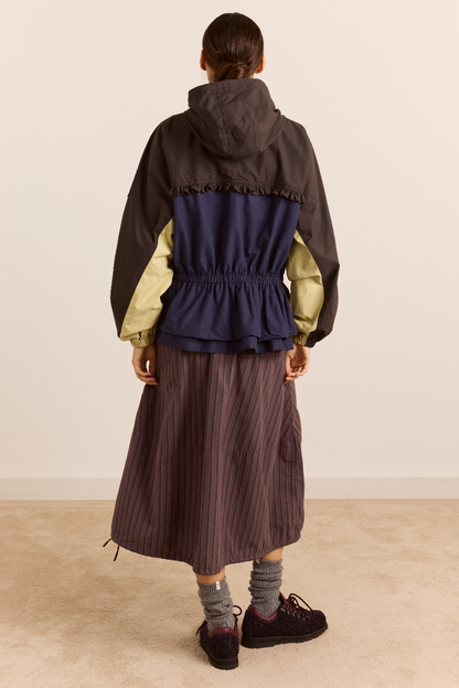 Athena Raincoat - Navy/Sage