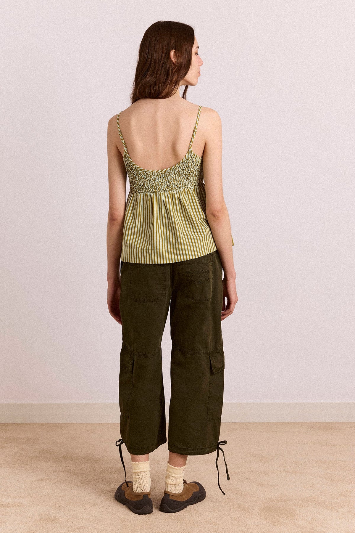Toshi Utility Capri Trouser - Dark Khaki
